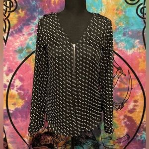 Candies XS black zipper front shirt